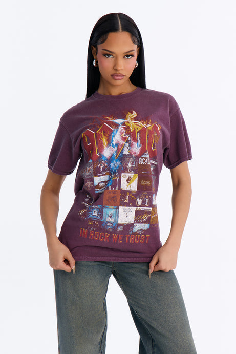 ACDC In Rock We Trust Oversized Tee