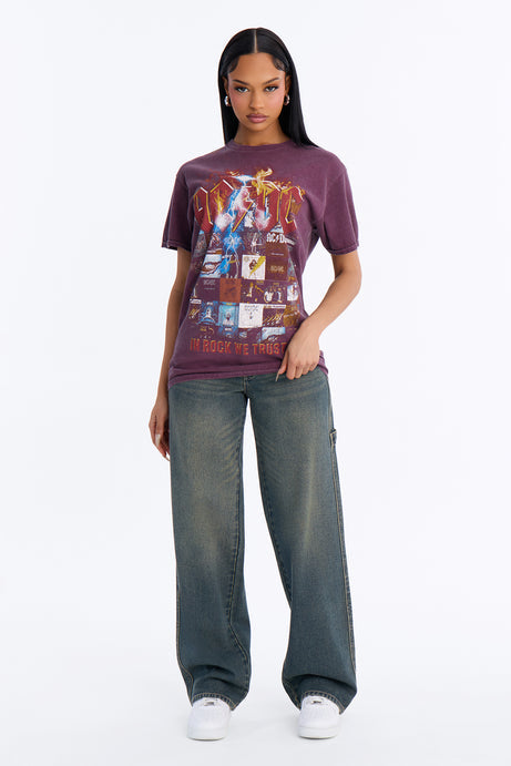 ACDC In Rock We Trust Oversized Tee