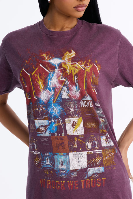 ACDC In Rock We Trust Oversized Tee