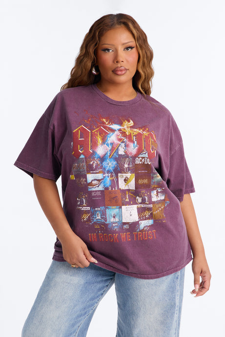ACDC In Rock We Trust Oversized Tee