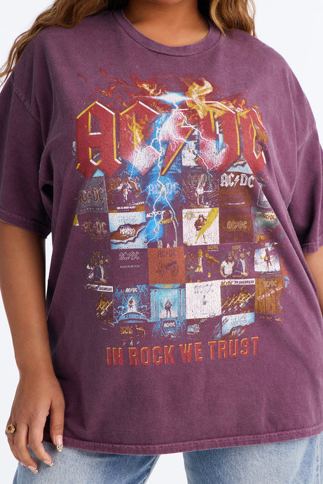 ACDC In Rock We Trust Oversized Tee