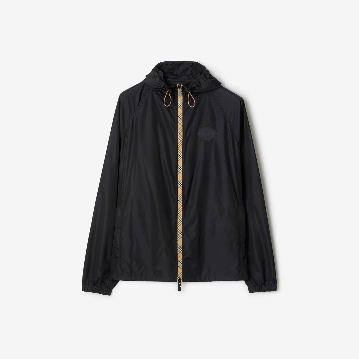 Checker-tape Nylon Hooded Jacket