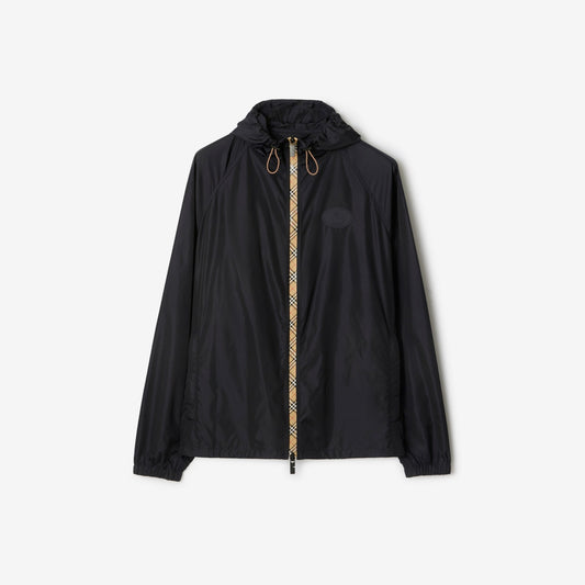Checker-tape Nylon Hooded Jacket