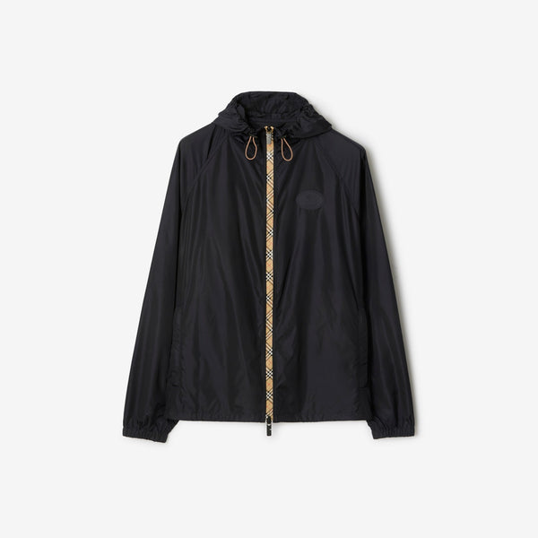 Checker-tape Nylon Hooded Jacket