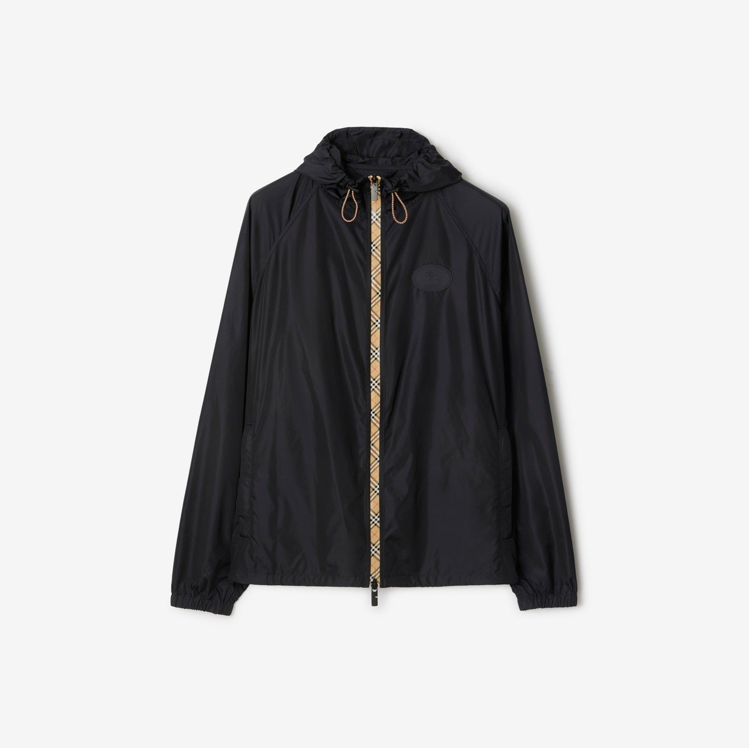 Checker-tape Nylon Hooded Jacket