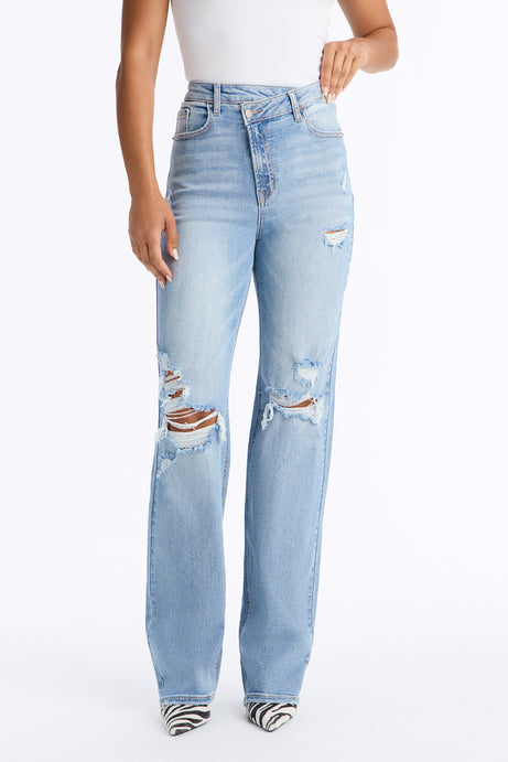 Tall Iconic Crossover Straight Leg Jeans - Light Wash