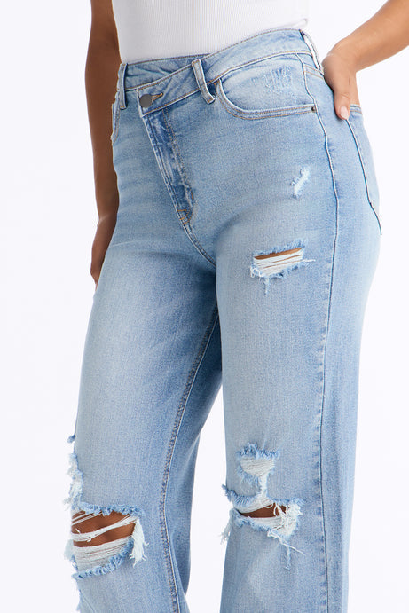 Tall Iconic Crossover Straight Leg Jeans - Light Wash