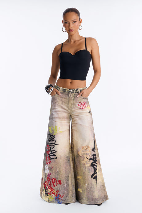 Victoria Graffiti Wide Leg Pant