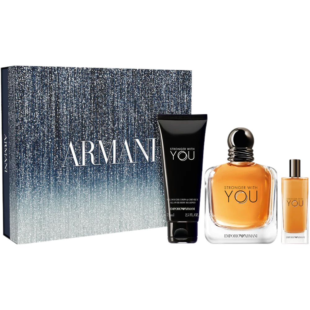 Emporio Armani Stronger With You For Him Eau De Toilette Gift Set 100ml