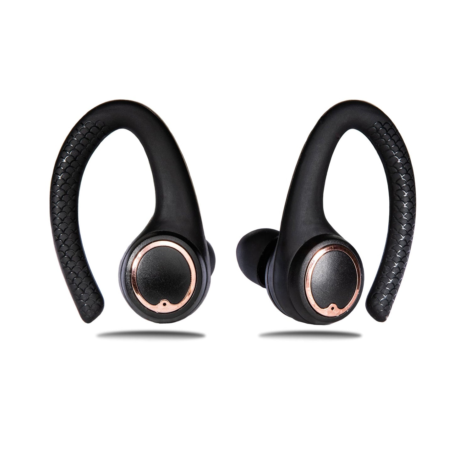 AIR Active 2.0 Matte Black Rose Gold Sport Earbuds (In Ear Wireless Headphones) - Interactive Group