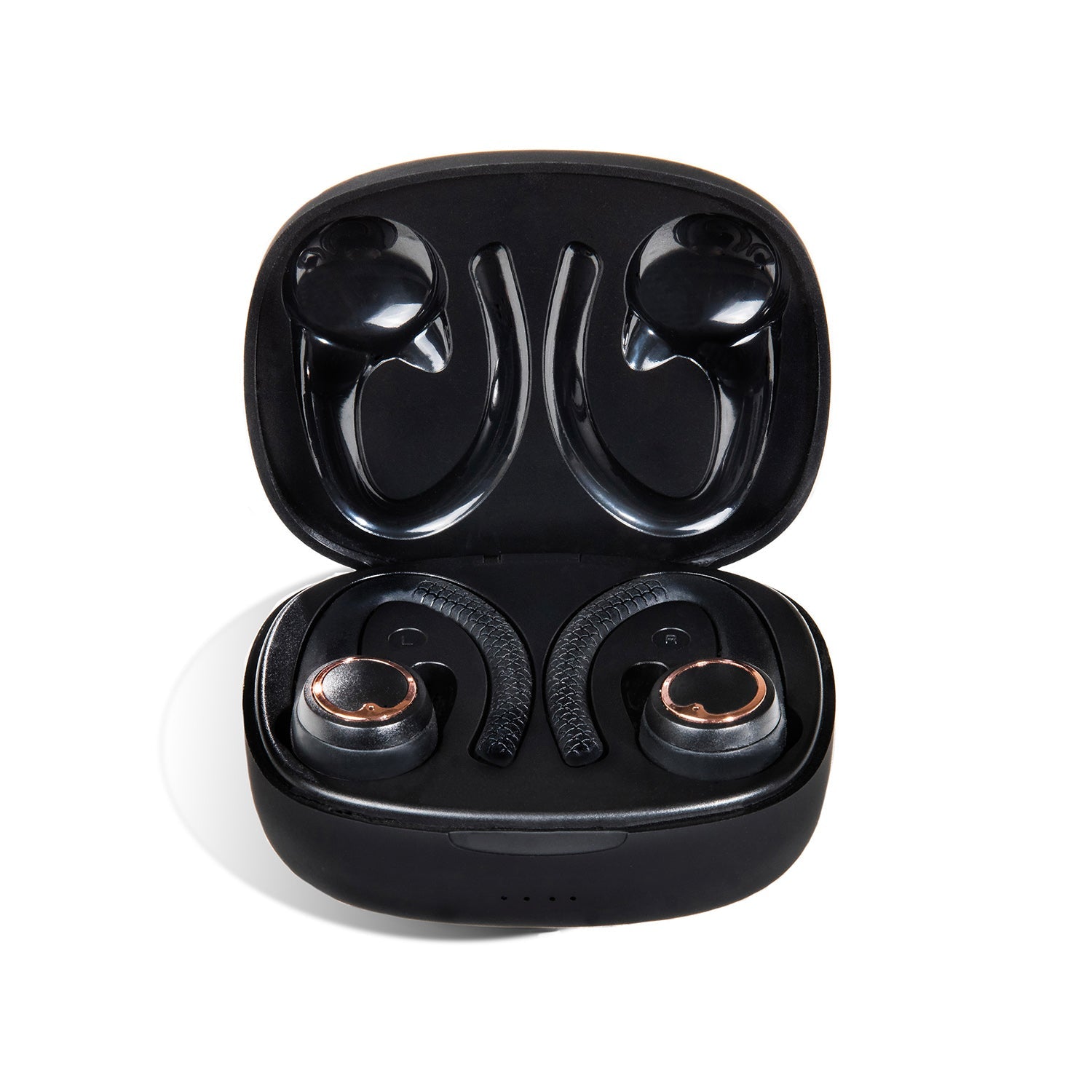 AIR Active 2.0 Matte Black Rose Gold Sport Earbuds (In Ear Wireless Headphones) - Interactive Group