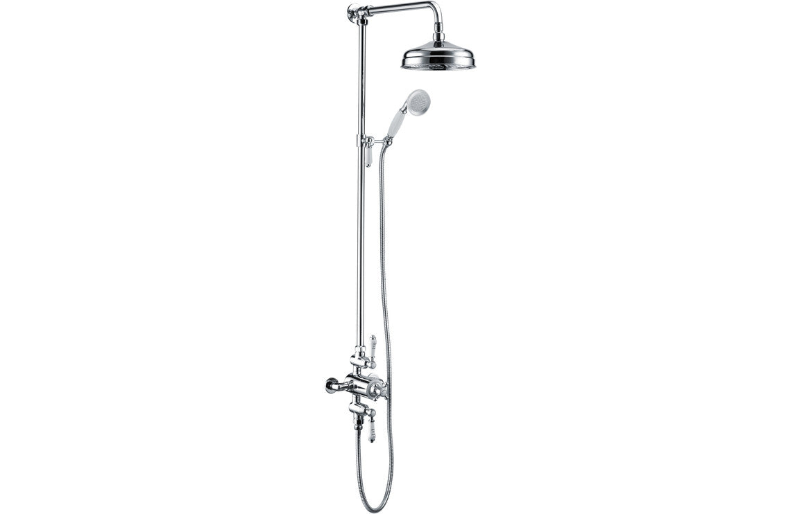 Ardon Traditional Exposed Two Outlet Shower Valve w/Riser Kit & Overhead