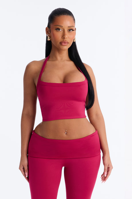 Contour Double Lined Cropped Halter Top