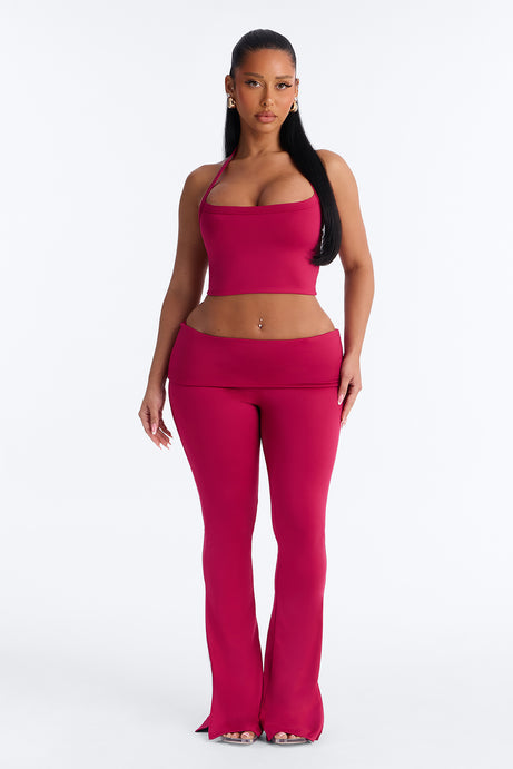 Contour Double Lined Cropped Halter Top