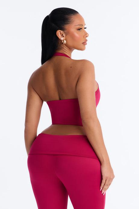 Contour Double Lined Cropped Halter Top