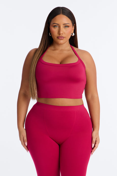 Contour Double Lined Cropped Halter Top