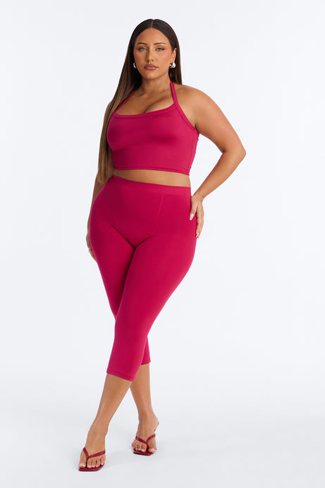 Contour Double Lined Cropped Halter Top
