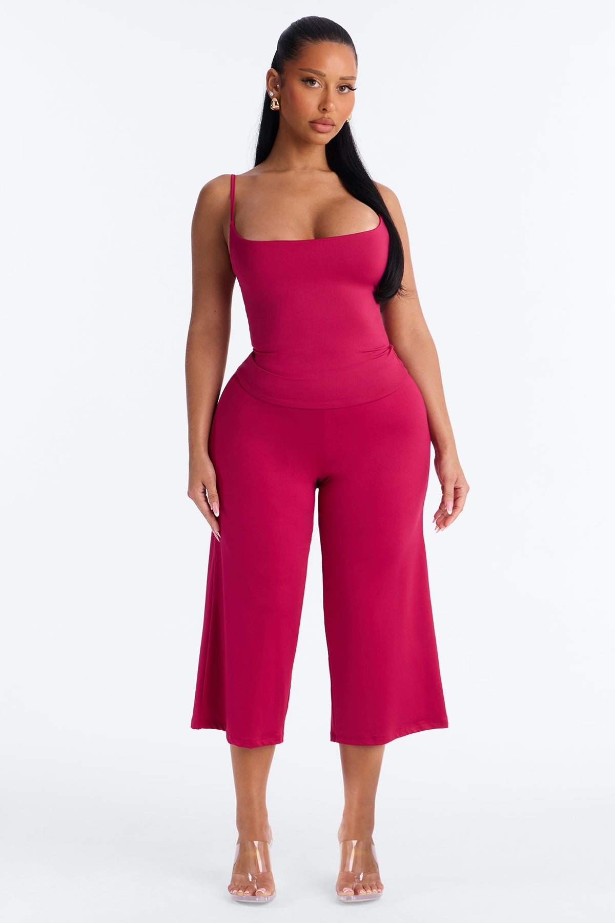 Contour Double Lined Cami Top - Raspberry
