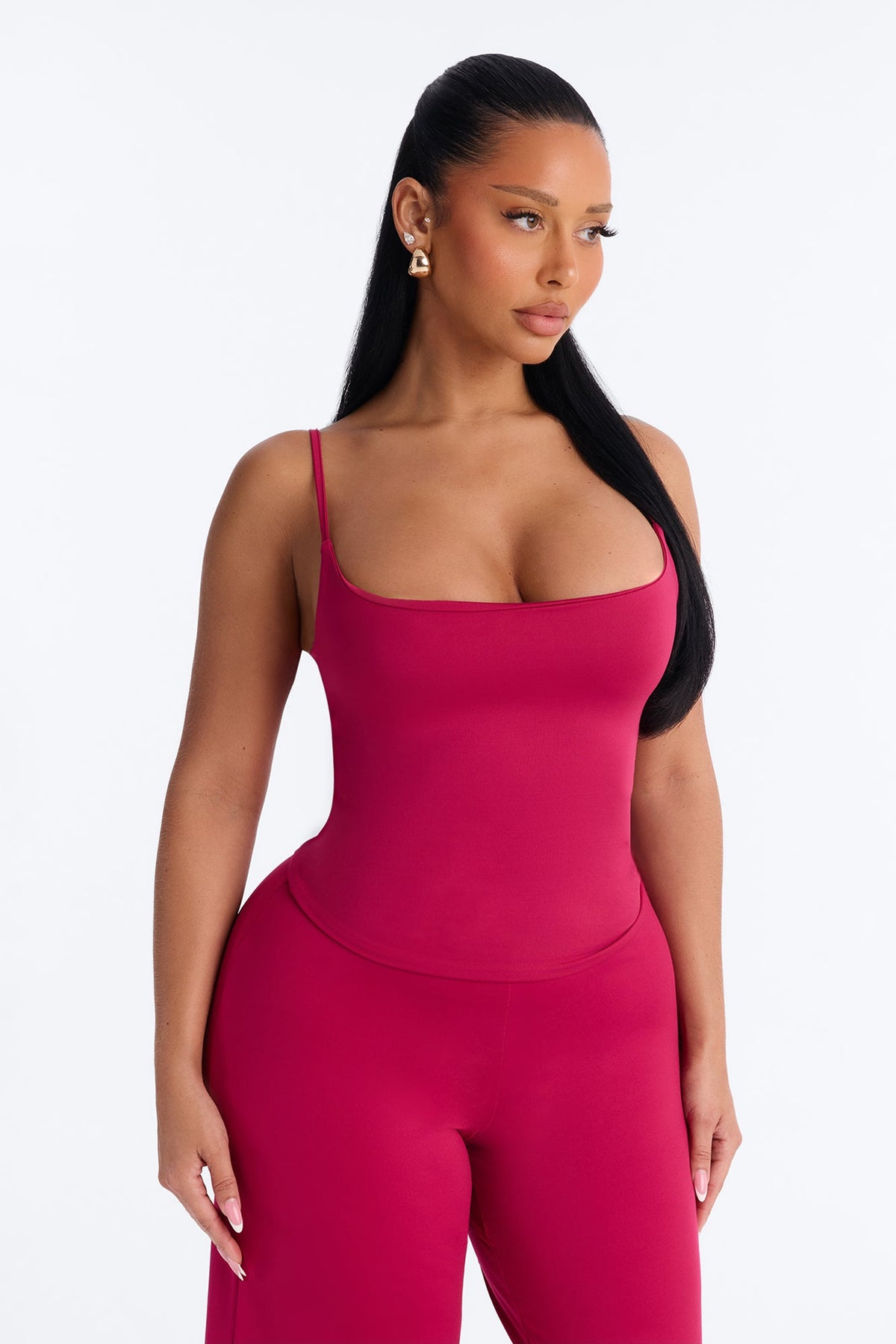 Contour Double Lined Cami Top - Raspberry
