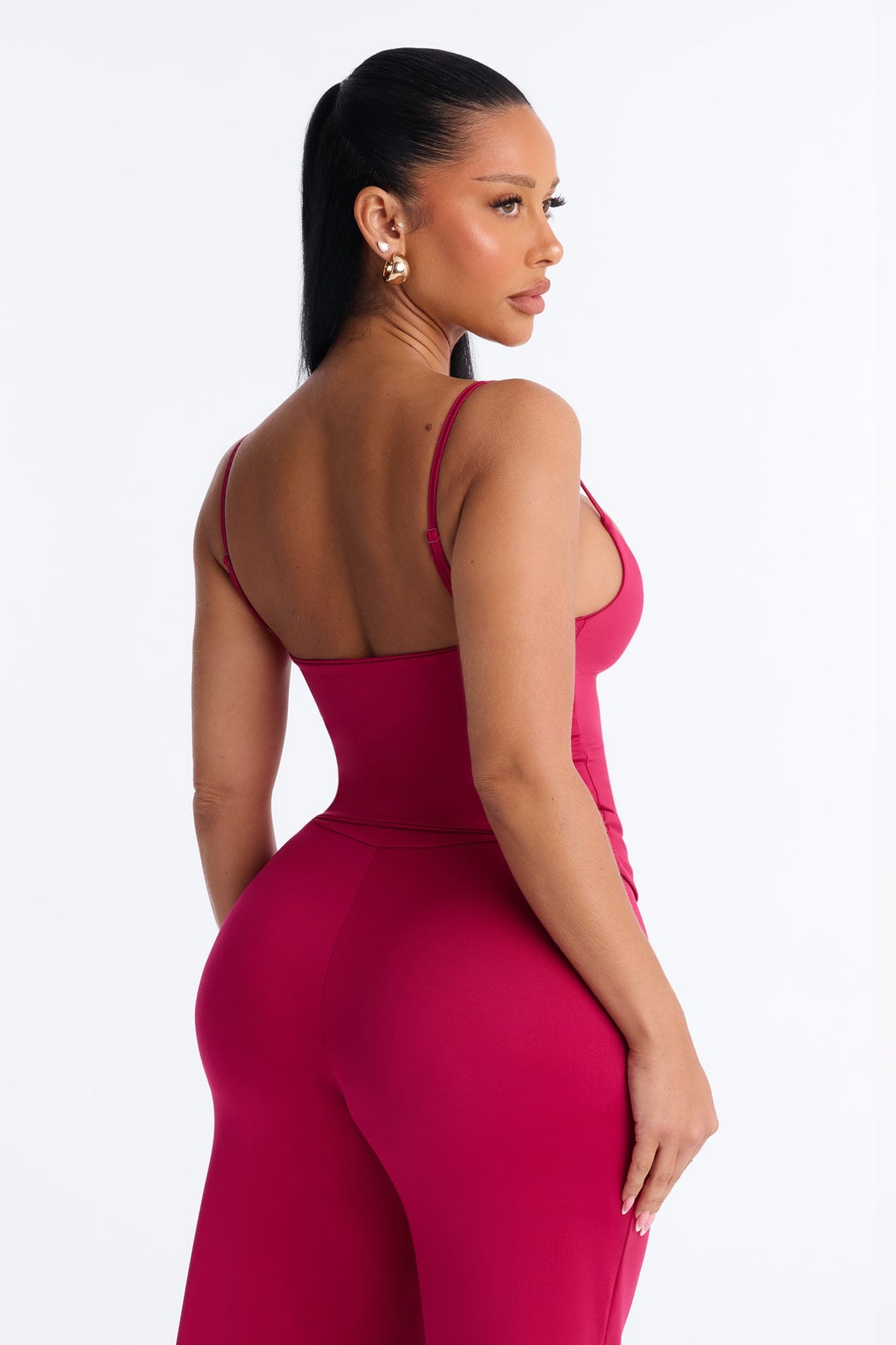 Contour Double Lined Cami Top - Raspberry