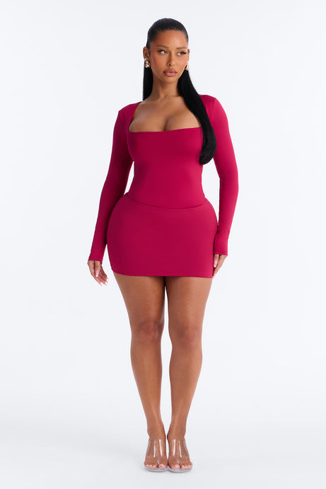 Contour Double Lined Long Sleeve Square Neck Bodysuit