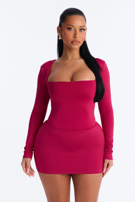 Contour Double Lined Long Sleeve Square Neck Bodysuit