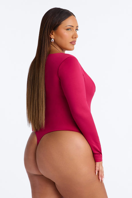 Contour Double Lined Long Sleeve Square Neck Bodysuit