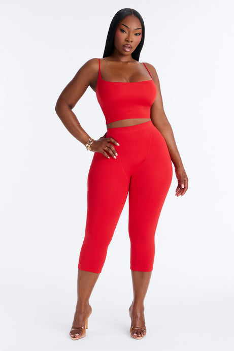 Seamless Smooth Double Lined Capri Pant