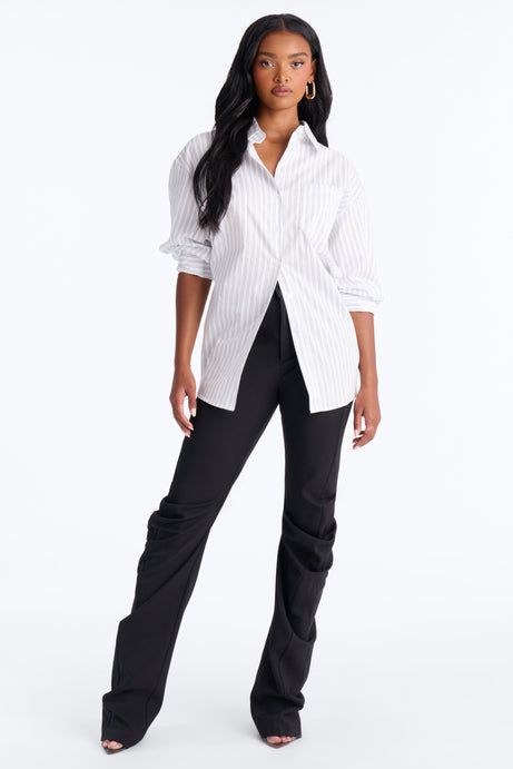 Street Cool Oversized Pinstripe Shirt