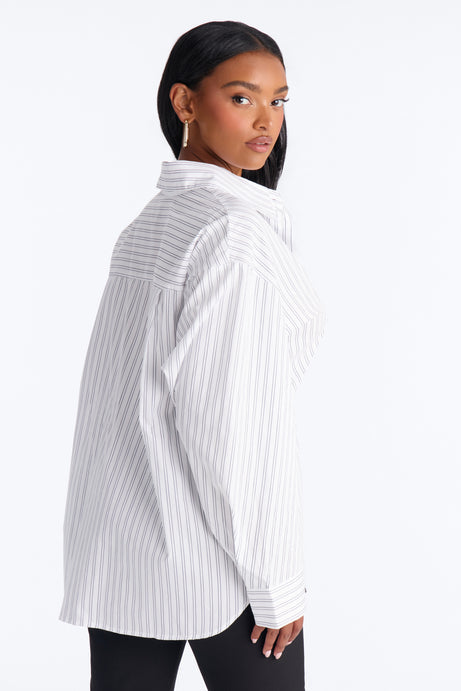 Street Cool Oversized Pinstripe Shirt