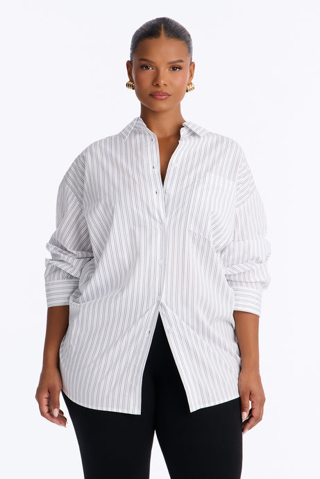 Street Cool Oversized Pinstripe Shirt