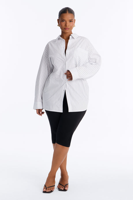 Street Cool Oversized Pinstripe Shirt