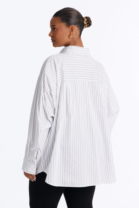 Street Cool Oversized Pinstripe Shirt