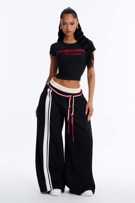 Fast Paced Fleece Lounge Pant - Black/combo