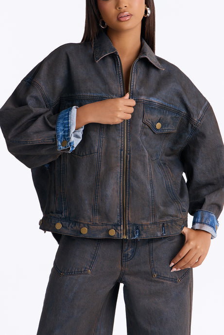Sicily Coated Denim Trucker Jacket