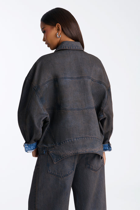 Sicily Coated Denim Trucker Jacket