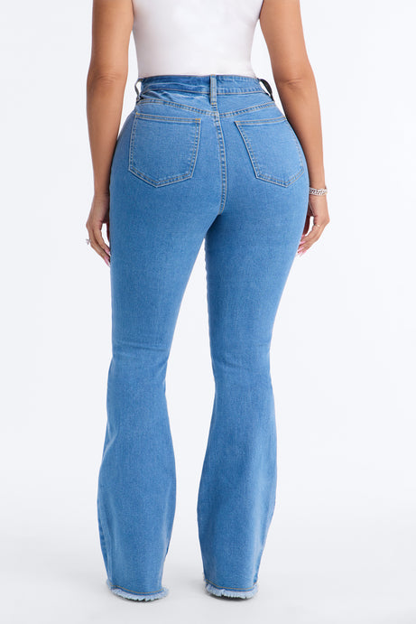 Marlow High Rise Stretch Flare Jeans - Medium Wash
