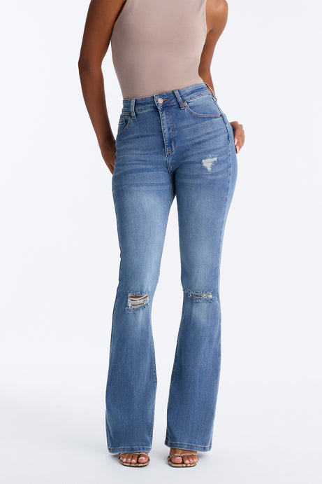Attention Seeker Soft Stretch Flare Jeans