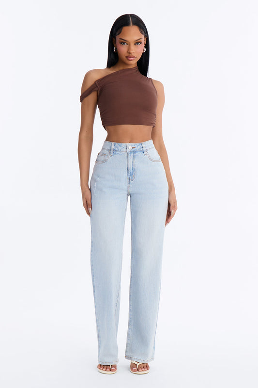 Next Chapter High Rise Stretch Straight Leg Jeans - Light Wash