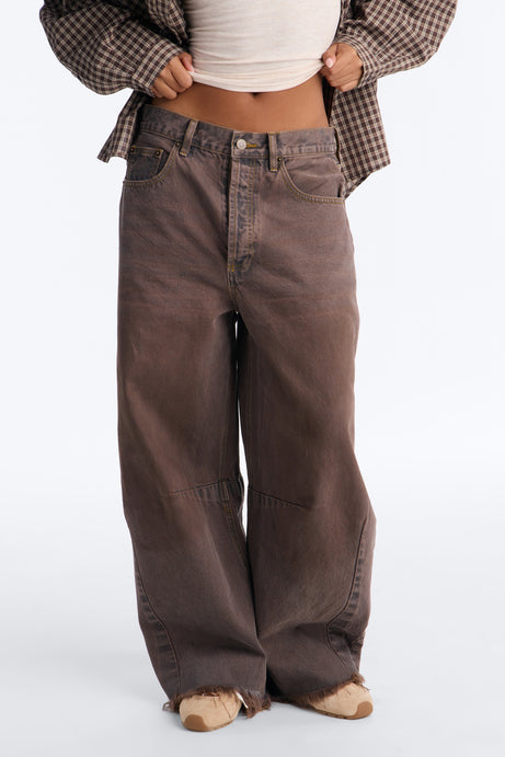 Ciao Cici Barrel Leg Jeans - Brown
