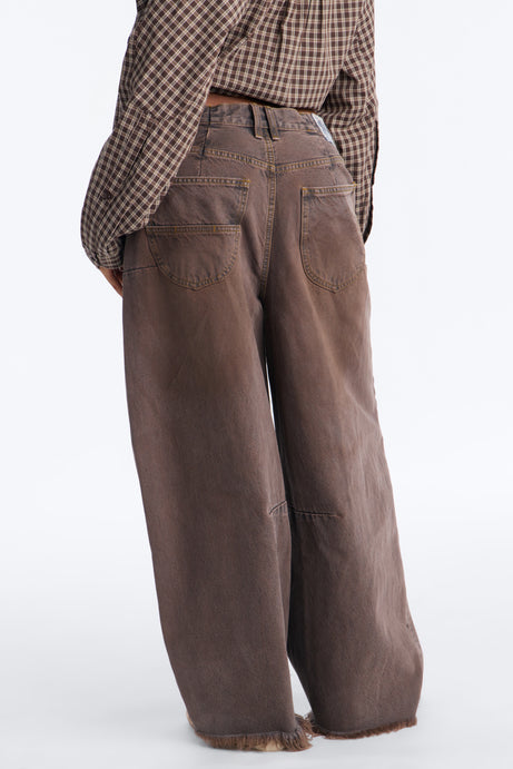 Ciao Cici Barrel Leg Jeans - Brown