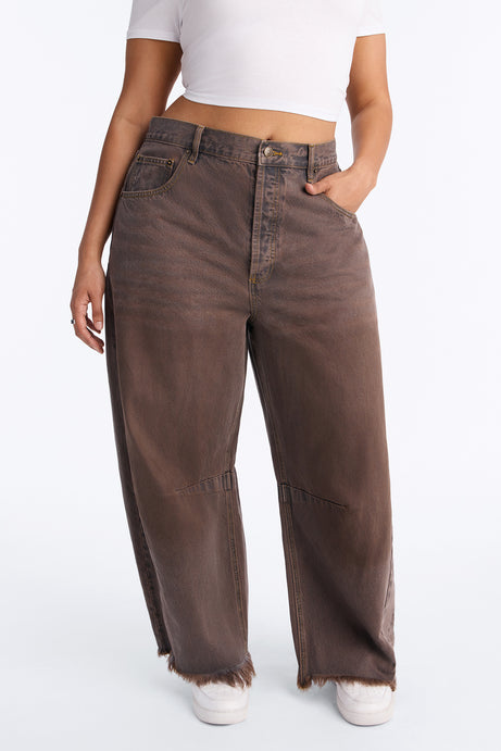 Ciao Cici Barrel Leg Jeans - Brown