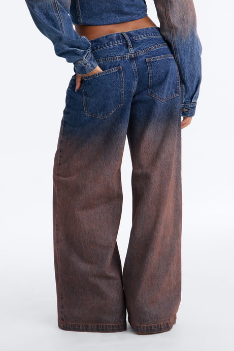 Vienna Two Tone Wide Leg Jeans