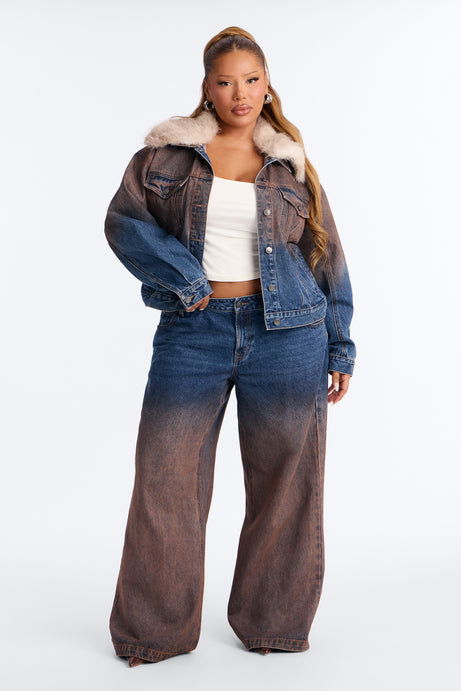 Vienna Two Tone Wide Leg Jeans