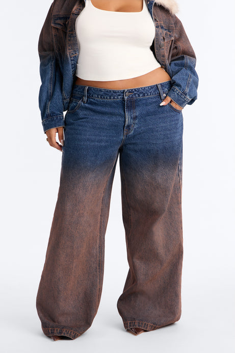 Vienna Two Tone Wide Leg Jeans