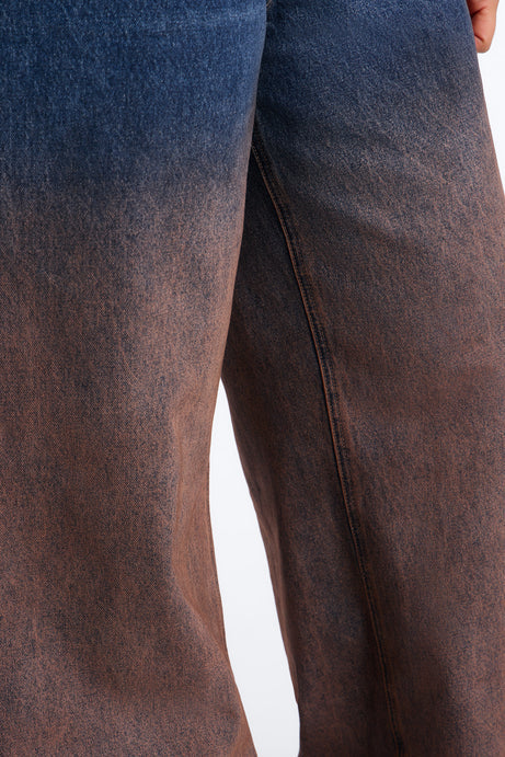 Vienna Two Tone Wide Leg Jeans