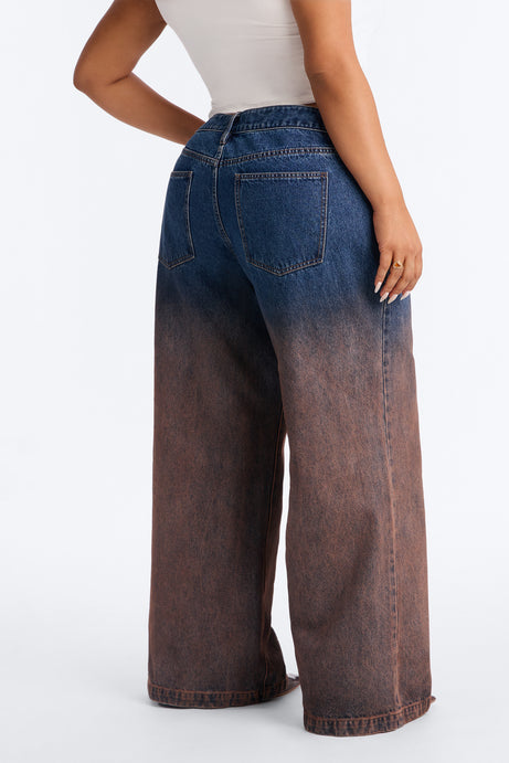 Vienna Two Tone Wide Leg Jeans