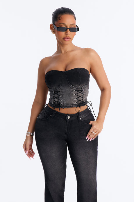 Laced In Luck Denim Pant Set