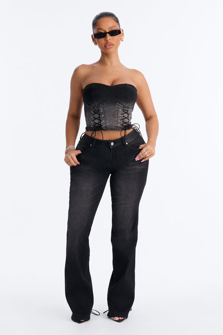 Laced In Luck Denim Pant Set