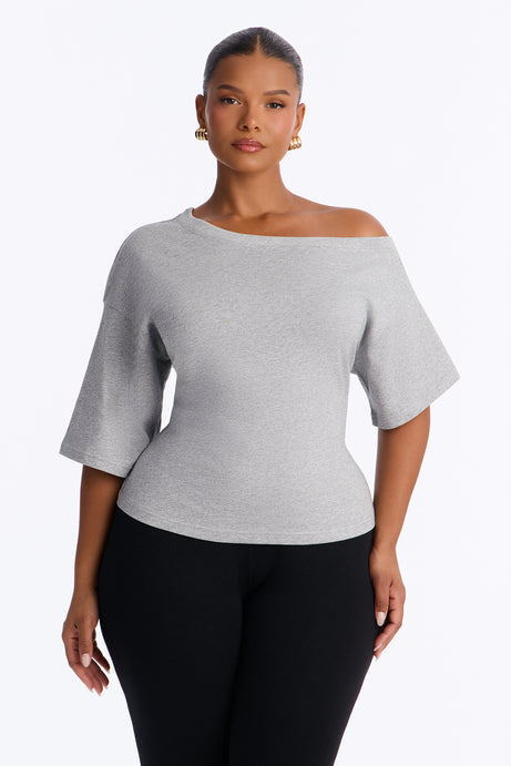 100% Premium Cotton Off Shoulder Short Sleeve Tee